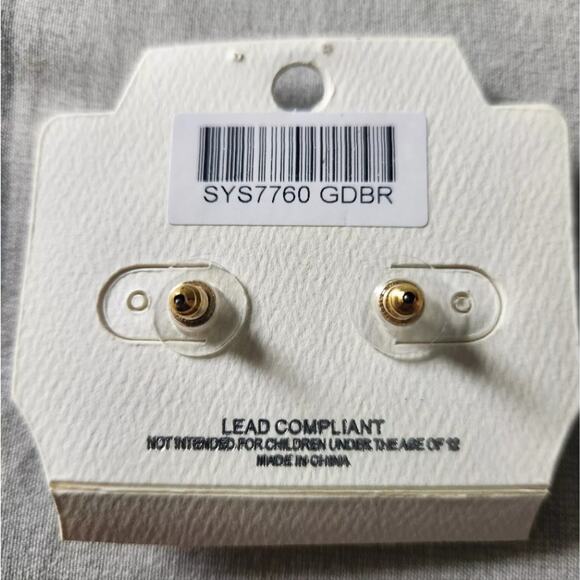 Mia Collection By kim Min Sun Brown earrings with‎ gold trim - Picture 2 of 2